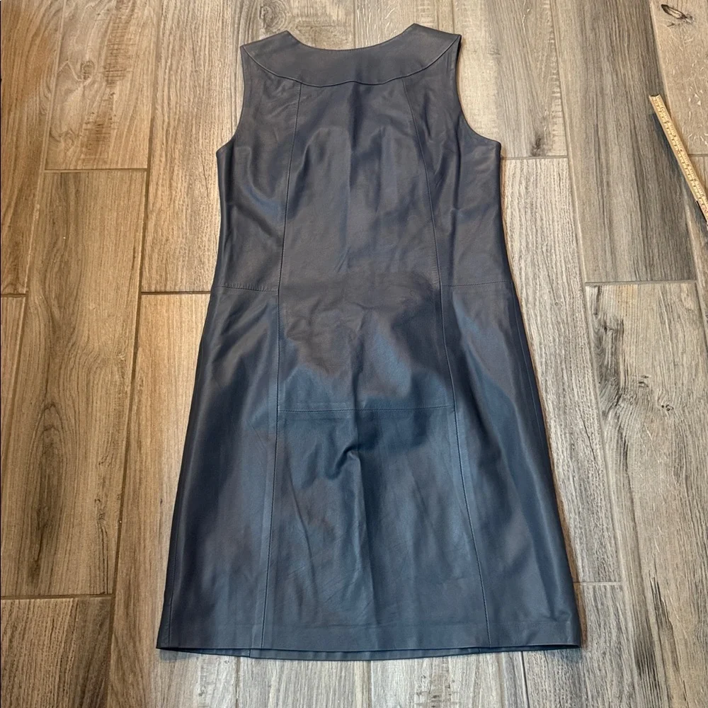 Marks & Spencer Autograph Gray‎ Leather Shift Dress Modern Minimal US 6 UK 10